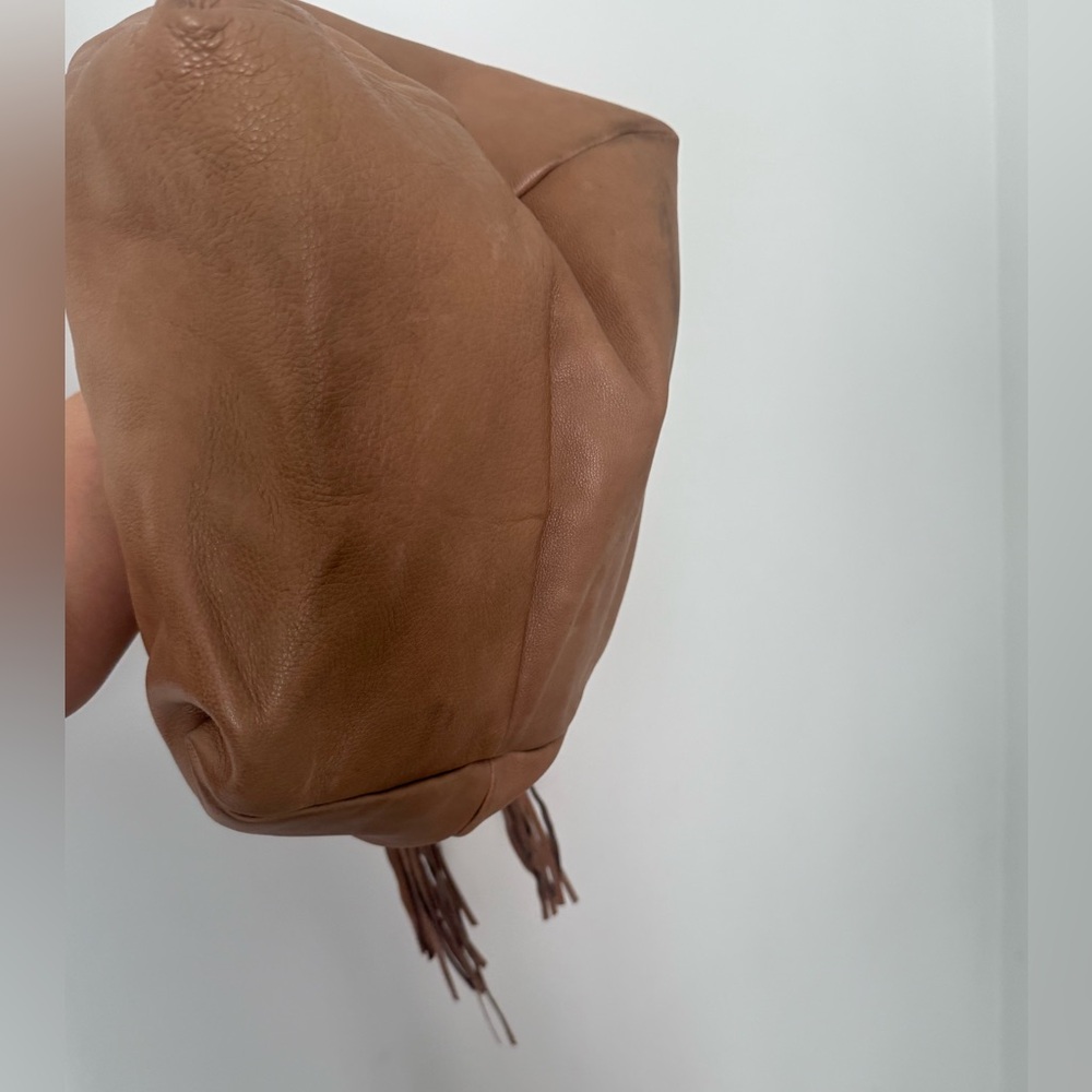 BULGA Large Tassel Soft Pebbled Leather Multi Compartment Hobo Bag - Picture 12 of 16